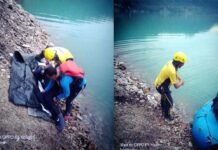 श्रीनगर गढ़वाल: अलकनंदा नदी में बनी झील में समाई दुर्घटनाग्रस्त कार, एक व्यक्ति की मौत