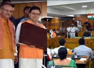 बजट सत्र में पहले दिन मुख्यमंत्री धामी ने लेखानुदान पेश किया, विपक्ष ने किया हंगामा मुख्यमंत्री धामी