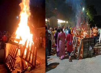 उत्तराखंड सांस्कृतिक समिति द्वारा आयोजित होली मिलन एवं होलिका दहन कार्यक्रम में उमड़ी भीड़