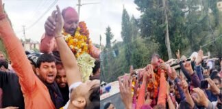 भाजपा प्रत्याशी राजकुमार पोरी की जीत पर पौड़ी में जश्न, समर्थकों ने नगर में निकाला विजयी झुलूस rajkumar pori