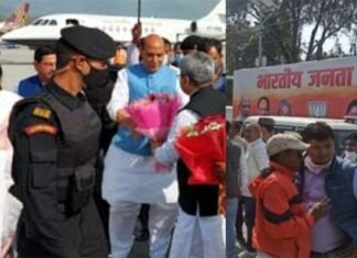बढ़ी धड़कनें : रक्षा मंत्री राजनाथ सिंह और मीनाक्षी लेखी पहुंचे दून, 5:30 बजे होगी विधायक दल की बैठक rajnath-singh-meenakshi-lekhi