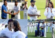 सोशल मीडिया पर प्रतिक्रियाएं: 100वें टेस्ट मैच के दौरान मैदान में कोहली का अनुष्का को गले लगाने पर भिड़े प्रशंसक virat-kohli