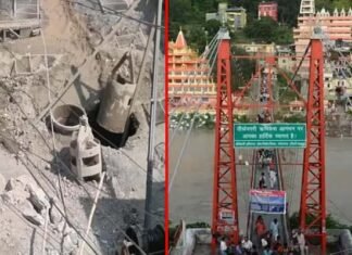 ऋषिकेश: ब्रिटिश काल में निर्मित लक्ष्मण झूला पुल की तार टूटी, आवाजाही पर लगाई रोक Rishikesh Laxman Jhula bridge wire broken