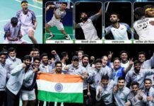 बैडमिंटन में भारत ने रचा इतिहास, 73 साल बाद पहली बार जीता थॉमस कप, 14 बार के चैंपियन को हराया, बधाईयों का लगा तांता Indian-badminton-team-won-Thomas-Cup