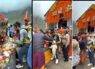 आस्था से खिलवाड़!,केदारनाथ धाम में कुत्ते का तिलक और पंजे से नंदी की मूर्ति स्पर्श का वीडियो सोशल मीडिया पर हो रहा है वायरल, मंदिर समिति ने दिए कार्रवाई के निर्देश dog-in-kedarnath-dham