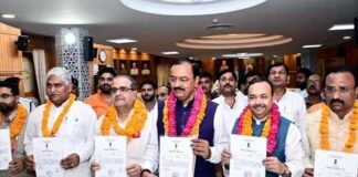 यूपी में एमएलसी के लिए भाजपा के 9 और सपा के चारों प्रत्याशी निर्विरोध निर्वाचित घोषित, मिला जीत का प्रमाण पत्र MLC in