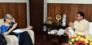 यूनिफॉर्म सिविल कोड ड्राफ्ट कमेटी की चेयरमैन देसाई ने सीएम धामी से की मुलकात Uniform Civil Code Draft Committee