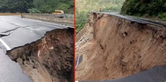 फंसे तीर्थयात्री : भारी बारिश में चमोली राष्ट्रीय राजमार्ग का बड़ा हिस्सा ढह गया, मैदानों में भी बुरा हाल Chamoli National Highway collapsed in heavy rain