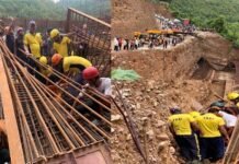 रुद्रप्रयाग में ऑल वेदर रोड के निर्माणाधीन पुल की सैटरिंग गिरी, मलबे में दबे 8 मजदूरों में से 6 को सकुशल निकाला, 2 की मौत Shuttering of bridge under construction collapsed in Rudraprayag