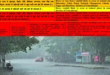 उत्तराखंड में भारी बारिश का रेड अलर्ट जारी, मुख्यमंत्री ने सभी जिलाधिकारियों को सतर्क रहने के दिये निर्देश Red alert for heavy rain in Uttarakhand