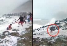 मस्ती भारी पड़ी: विदेश में समुद्र के किनारे छुट्टी मनाने गए भारतीय परिवार को बहा ले गईं लहरें, देखें वीडियो