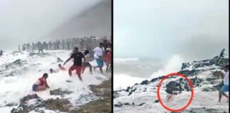 मस्ती भारी पड़ी: विदेश में समुद्र के किनारे छुट्टी मनाने गए भारतीय परिवार को बहा ले गईं लहरें, देखें वीडियो