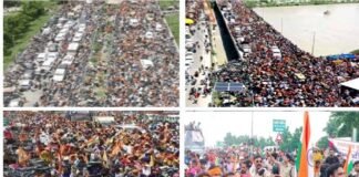 उमड़ा हुजूम: कांवड़ियों से पैक हरिद्वार, लड़खड़ाई ट्रैफिक व्यवस्था, पुलिस-प्रशासन के छूटे पसीने kanwar-yatra-2022-heavy-traffic-jam-in-haridwar