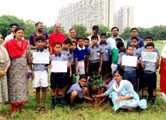गौतम बुद्ध बालक इंटर कॉलेज में वृक्षारोपण कार्यक्रम आयोजित plantation at gautam buddh balak school