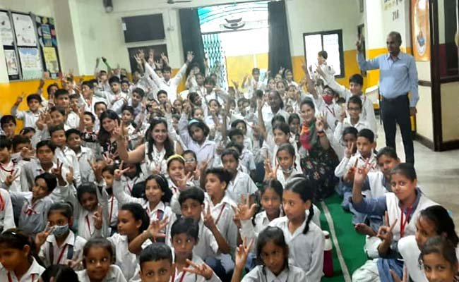 200 students were made aware about jaggery touch bad touch by Rotary Club of Vaishali