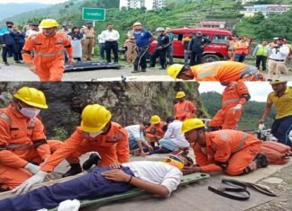 पौड़ी में आपदा प्रबंधन के अंतर्गत भूकंप आधारित थीम पर मॉक ड्रिल का आयोजन mock drill on earthquake in pauri