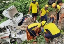 दुखद: ऋषिकेश-बदरीनाथ मार्ग पर ब्रह्मपुरी के समीप खाई में गिरा वाहन, 4 लोगों की मौत car accident in uttarakhand