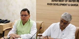 सीएम धामी ने दिल्ली में केंद्रीय जलशक्ति मंत्री गजेन्द्र सिंह शेखावत की भेंट cm dhami with gajendra shekhawat