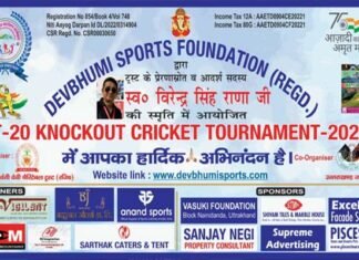 देवभूमि स्पोर्ट्स फाऊंडेशन द्वारा नोएडा स्टेडियम में टी-20 क्रिकेट टूर्नामेंट का आयोजन, उत्तराखण्ड के प्रतिभाशाली खिलाडियों की 32 टीमें लेंगी भाग