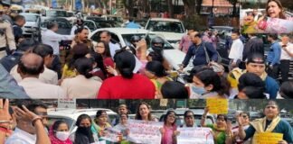 छावला गैंग रेप मामले के आरोपियों को बरी करने के विरोध में सुप्रीम कोर्ट के बाहर जोरदार धरना प्रदर्शन, महिलाओं ने माथे पर काली पट्टी बाँध कर जताया विरोध