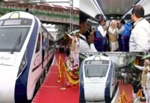 देश की पांचवीं वंदे भारत ट्रेन को पीएम मोदी ने हरी झंडी दिखाकर किया रवाना vande-bharat-train