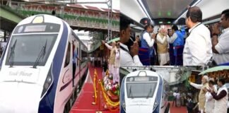 देश की पांचवीं वंदे भारत ट्रेन को पीएम मोदी ने हरी झंडी दिखाकर किया रवाना vande-bharat-train