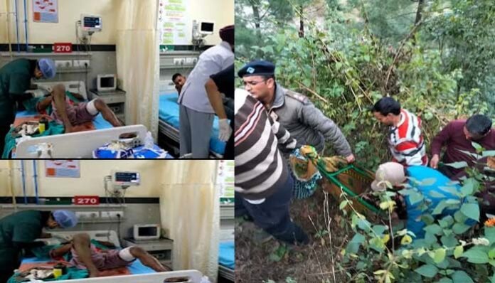 Car-fell-into-ditch-near-Sa Car fell into ditch near Satpuli Kulhad band