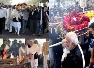पंचतत्व में विलीन : पीएम मोदी ने मां हीराबा को दी मुखाग्नि, 100 साल की आयु में आज सुबह हो गया था निधन PM Modi lit the firePM Modi lit the fire