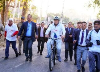 सीएम धामी ने कैम्प कार्यालय से मसूरी विंटर कार्निवाल के अंतर्गत साइकिल रैली का किया शुभारंभ cm dhami cycle rally