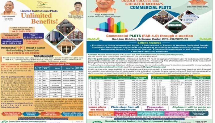 commercial, institutional and IT plots schemes