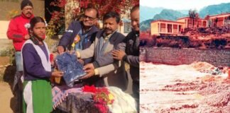 निर्धन छात्र-छात्राओं को वितरित किये ऊनी वस्त्र Distributed woolen clothes to poor students in gic muchhayali