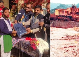 निर्धन छात्र-छात्राओं को वितरित किये ऊनी वस्त्र Distributed woolen clothes to poor students in gic muchhayali