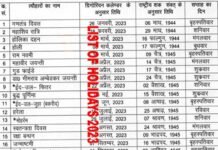 Holiday List 2023 : वर्ष 2023 की सरकारी छुट्टियों का कैलेंडर जारी, कब है होली, दिवाली?, देखें अवकाश की पूरी लिस्ट
