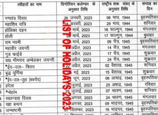 Holiday List 2023 : वर्ष 2023 की सरकारी छुट्टियों का कैलेंडर जारी, कब है होली, दिवाली?, देखें अवकाश की पूरी लिस्ट