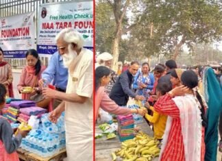 जरूरतमंद लोगों को वितरित किए कपड़े और खाना