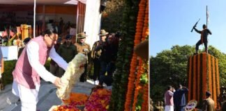 सीएम धामी ने विजय दिवस पर गांधी पार्क में शहीद स्मारक पर पुष्प चक्र अर्पित कर शहीदों को दी श्रद्धांजलि martyrs on Vijay Diwas