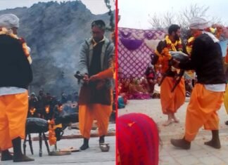 पर्यटन नगरी जोशीमठ मे पाण्डव नृत्य मे हुआ गैंडा वध का आयोजन, बड़ी संख्या मे पहुंचे लोग rhino slaughter