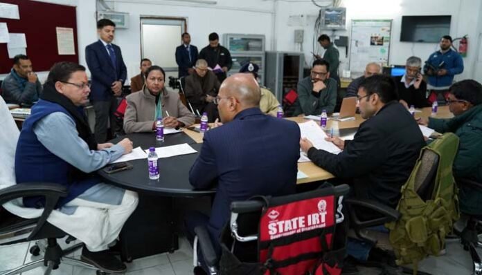 CM-Dhami-reviewed-with-the- CM Dhami reviewed with the high officials regarding the landslide of Joshimath