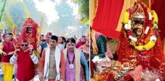 माँ धारी देवी की भव्य देव डोली यात्रा के दौरान ग्रेटर नोएडा में उमड़ा श्रद्धालुओं का सैलाब