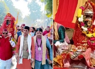 माँ धारी देवी की भव्य देव डोली यात्रा के दौरान ग्रेटर नोएडा में उमड़ा श्रद्धालुओं का सैलाब
