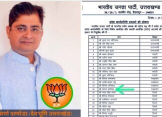 उत्तराखंड बीजेपी ने प्रदेश कार्यसमिति की सूची की जारी, रुद्रप्रयाग से संजय शर्मा दरमोडा को मिली जिम्मेदारी, देखें पूरी लिस्ट