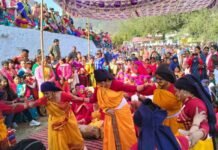 माँ भुवनेश्वरी मंदिर सांगुड़ा का इतिहासिक गेंद मेला संपन्न, मनियारस्यूं पट्टी ने जीती गिंदी प्रतियोगिता gend mela maa Bhuvaneshwari Temple Sanguda