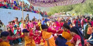 माँ भुवनेश्वरी मंदिर सांगुड़ा का इतिहासिक गेंद मेला संपन्न, मनियारस्यूं पट्टी ने जीती गिंदी प्रतियोगिता gend mela maa Bhuvaneshwari Temple Sanguda