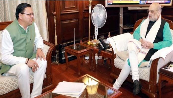 cm-dhami-meets-Amit-shah-on-joshimath-crises