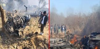 वायुसेना के दो लड़ाकू विमान सुखोई और मिराज आपस में टकराए, एक पायलट की मौत, फाइटर विमान का मलबा भरतपुर में गिरा fighter jets Sukhoi and Miraj collided