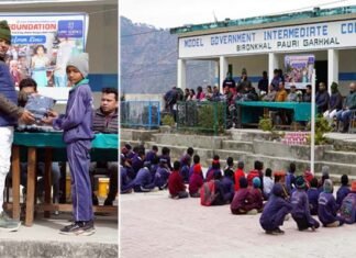 3rd Eye Foundation संस्था द्वारा उत्तराखंड के बीरोंखाल ब्लॉक मे 17 स्कूलों के 542 बच्चों को ट्रैक सूट वितरित किए 3rd Eye Foundation distributed track suits to 542 children in Bironkhal block