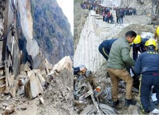 ऋषिकेश-बद्रीनाथ NH पर चट्टान दरकने से मलबे के नीचे दबा बाइक सवार, SDRF ने किया शव बरामद, दो घंटे बाद खुला मार्ग Landslide on Rishikesh-Badrinath NH