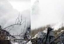 चमोली में लामबगड़ के पास टूटा ग्लेशियर, बहने लगी बर्फीली नदी Glacier broken Lambagad chamoli