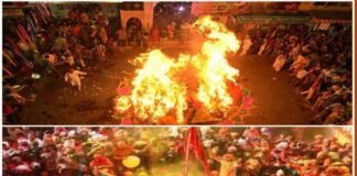 होलाष्टक शुरू : होलाष्टक से ही रंगीला हो जाता है समूचा ब्रज, आज मथुरा के बरसाना में खेली जा रही लड्डू मार होली Laddu Mar Holi