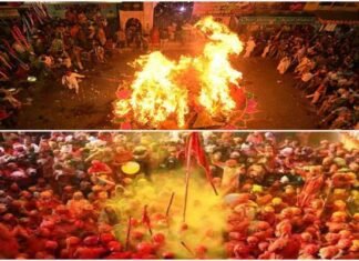 होलाष्टक शुरू : होलाष्टक से ही रंगीला हो जाता है समूचा ब्रज, आज मथुरा के बरसाना में खेली जा रही लड्डू मार होली Laddu Mar Holi